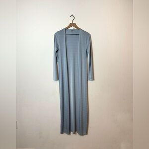 ASOS Longline Duster Cardigan Blue Open Front Maxi Size 8